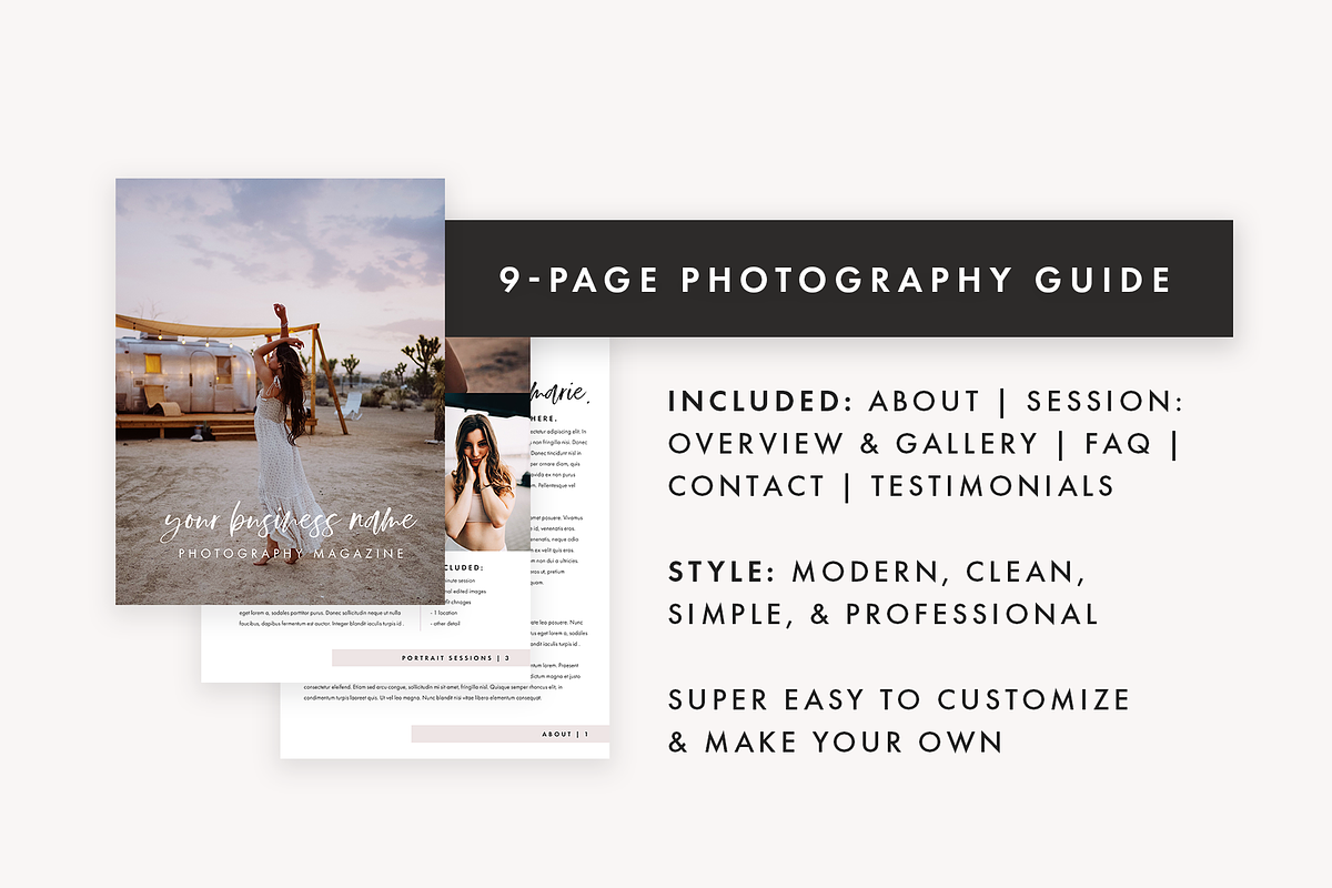 Photography Pricing Guide Template, a Magazine Template by molly ho studio (Photo 2 of 8)