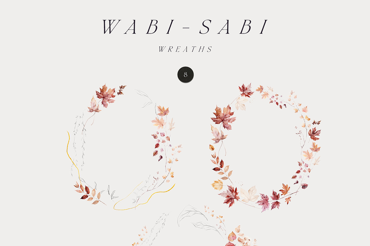 WABI-SABI — Autumn Watercolor Leaves, a Decorative Illustration by Lana Elanor (Photo 7 of 8)