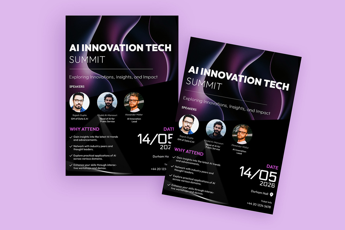 Ai Tech Summit Flyer Template, a Marketing Template by BeadyLab (Photo 1 of 2)