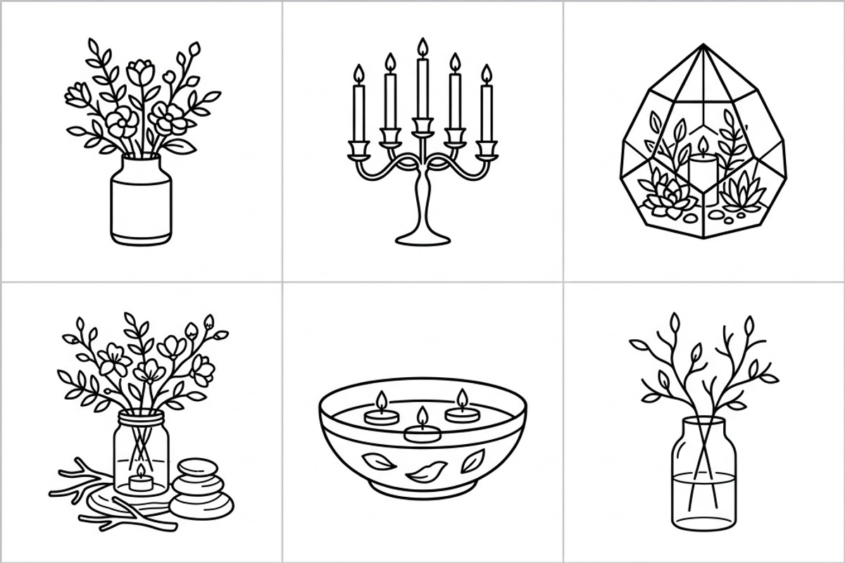 Bundles Set Floral Wedding Icons, an Outline Icon by adenpinkstore (Photo 28 of 44)