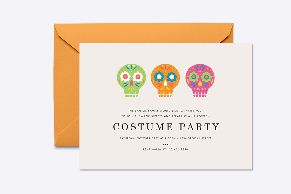 Sugar Skulls Halloween Invite, an Invitation Template by origamiprints (Photo 1 of 3)