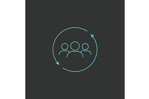 Customer retention line icon, an Object Illustration by Vector Creator