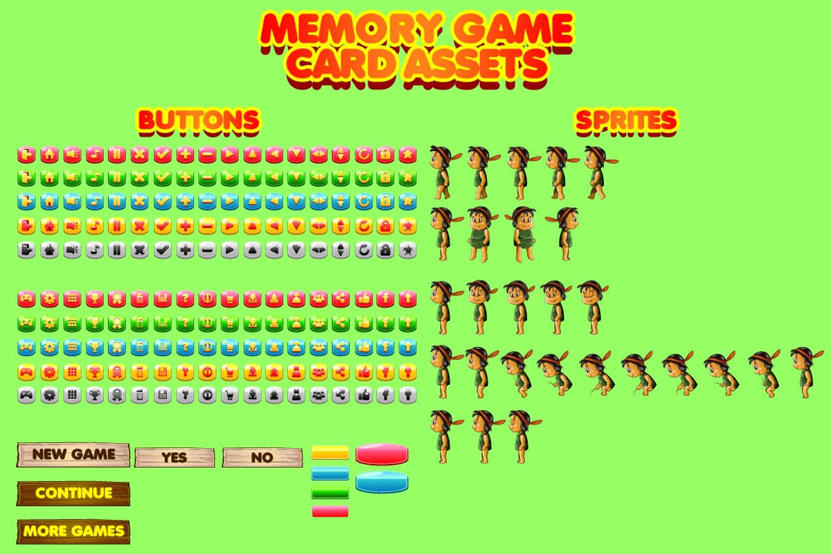 Memory Game Card Assets, an Illustration by erkoudesign (Photo 3 of 3)
