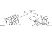 Country nature panoramic sketch, a Decorative Illustration by Valenty (Thumbnail 2 of 3)