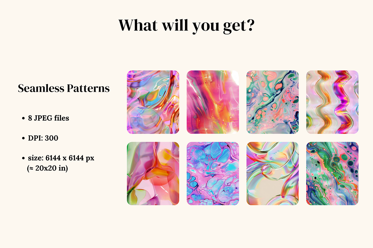 Liquid Ink Holographic Patterns, a Pattern Graphic by Ninterints (Photo 2 of 10)