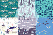Ocean Creatures Digital Paper, a Pattern Graphic by Hello Talii (Thumbnail 2 of 3)