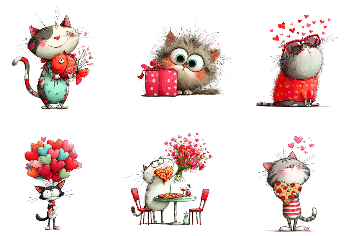 Sassy cat couple png clipart, an Illustration by CreationArt (Photo 2 of 7)