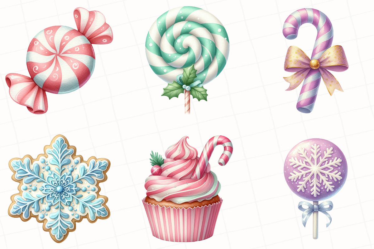 Christmas Cookies & Candy Clipart, an Illustration by OK Design (Photo 5 of 5)