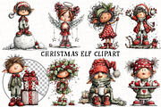 Christmas Elf Clipart, an Illustration by OK Design (Thumbnail 2 of 6)