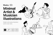 Minimalist Musician Illustrations, an Illustration by Illustraly Design (Thumbnail 1 of 7)