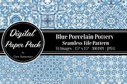 Blue Porcelain Abstract Patterns, a Pattern Graphic by Gen Aumonier (Thumbnail 1 of 14)