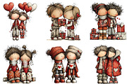 Romantic Valentine Couple Clipart, an Illustration by CraftArtStudio (Thumbnail 6 of 6)