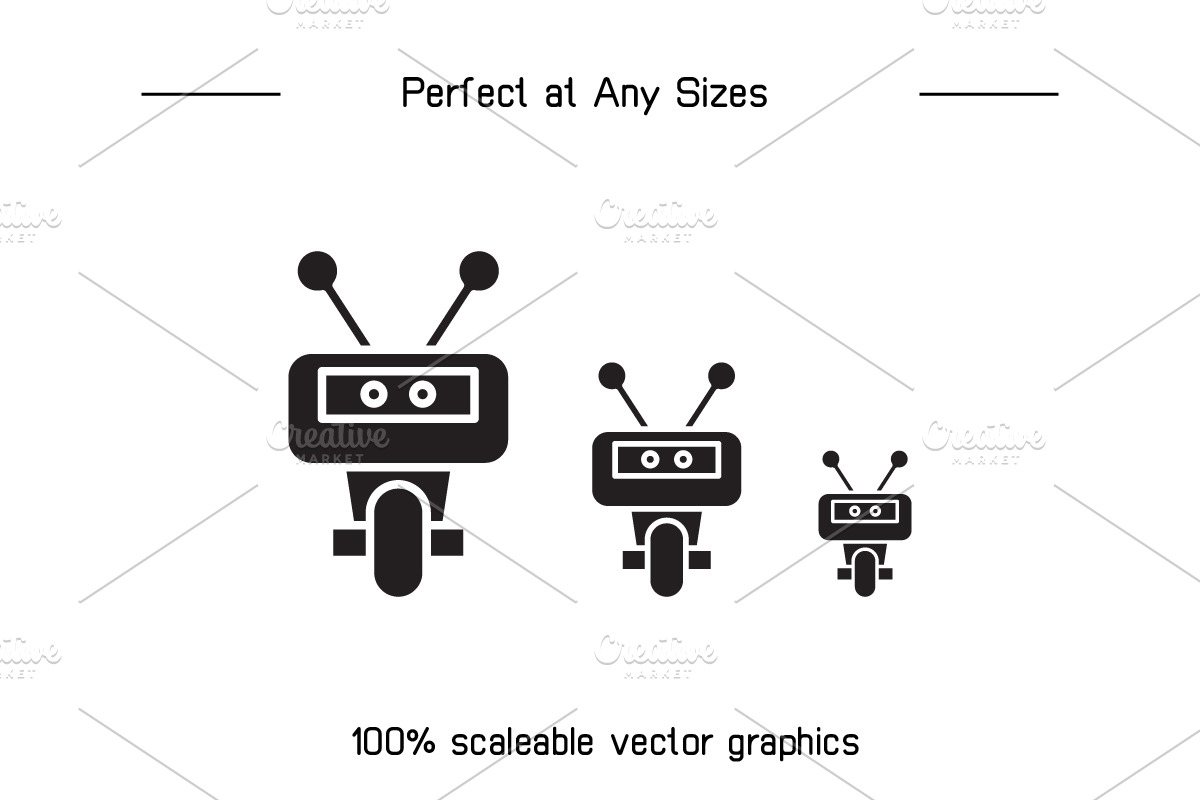 Funny Robot Avatars Set, a Solid Icon by Designfour (Photo 7 of 7)