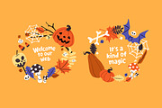 Spooky Halloween wreaths designs set, a Seasonal Illustration by PaperTrident (Thumbnail 2 of 16)