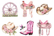 Western Pink Coquette Clipart PNG, an Illustration by designhome (Thumbnail 2 of 5)
