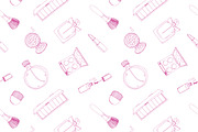 Set, seamless pattern with cosmetics, a Decorative Illustration by Good Studio (Thumbnail 5 of 7)