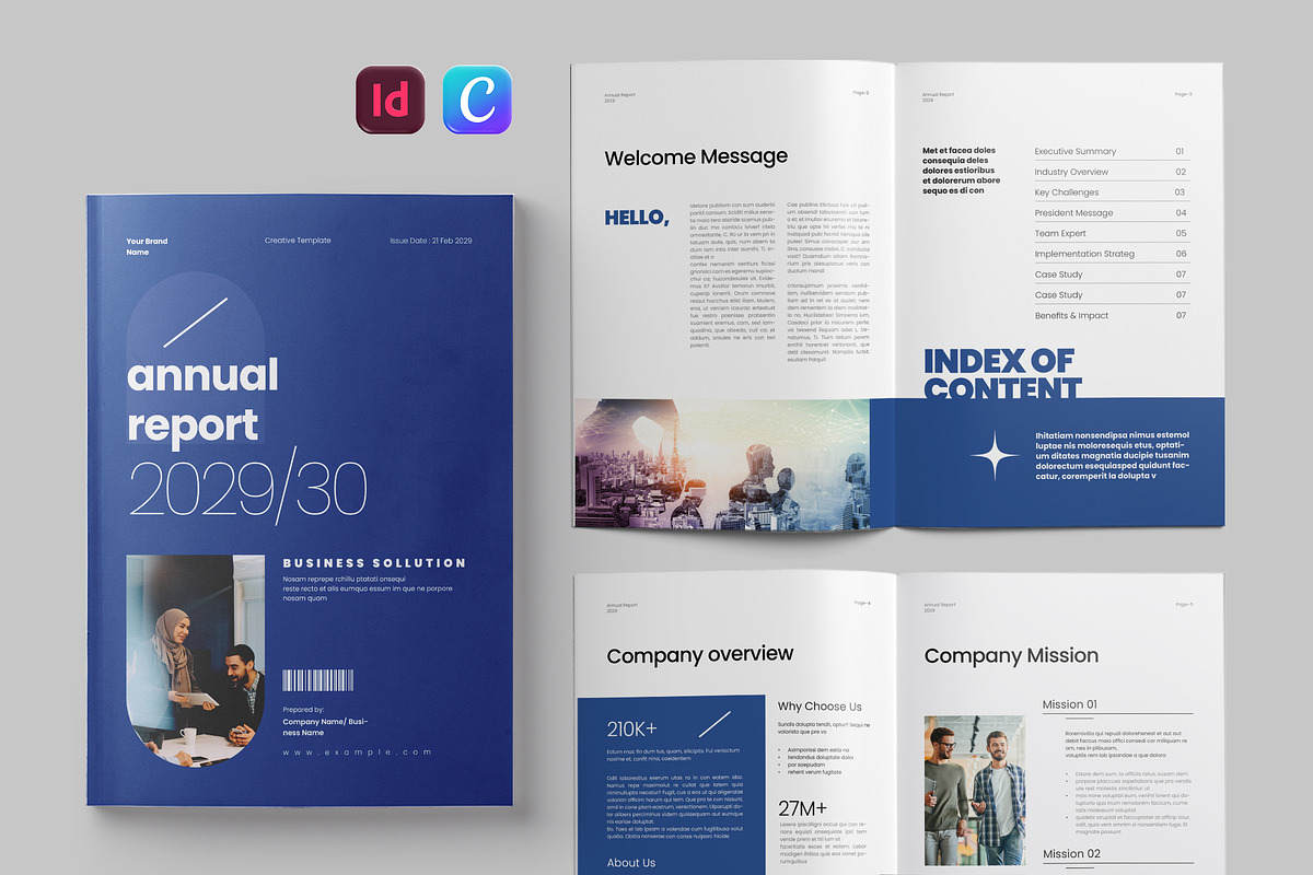 Annual Report Template | Canva, a Brochure Template by Pixelpick (Photo 1 of 9)