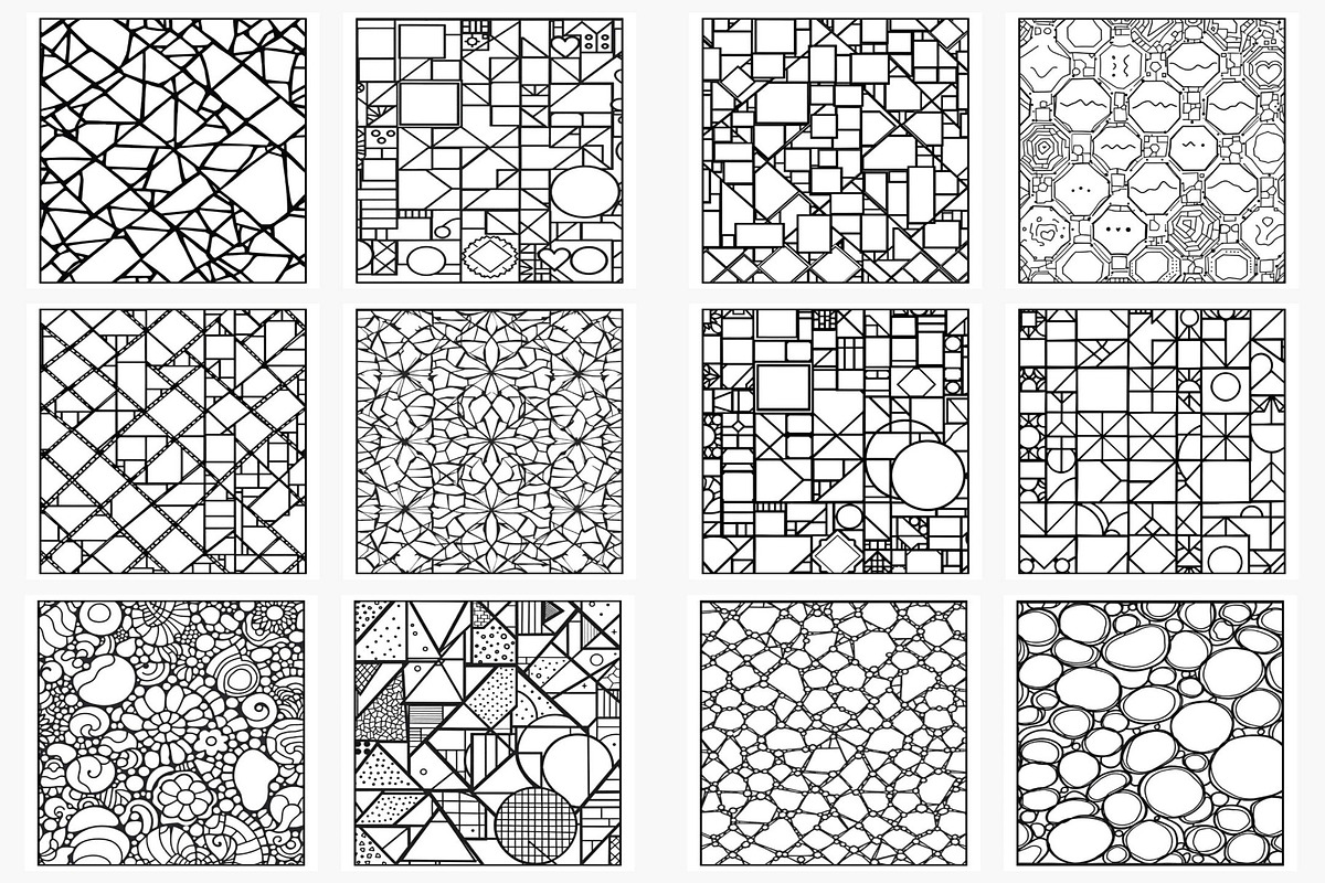 Mosaic Pattern Coloring Pages, a Print Template by Lamia Emad (Photo 2 of 4)