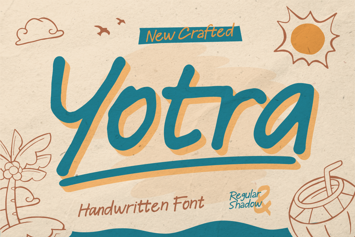 Yotra - Handwritten Font, a Handwritten Font by Burntilldead (Photo 1 of 10)