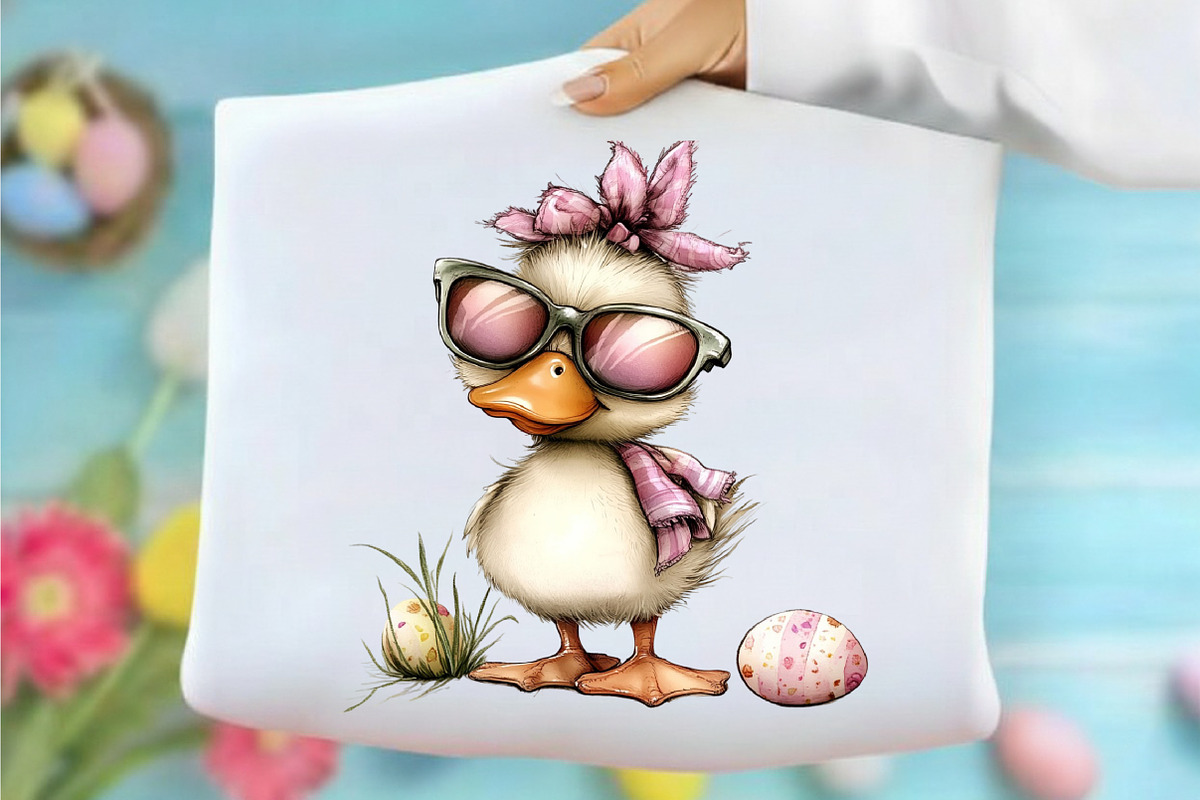 Whimsical Easter Duck Clipart, an Illustration by designcity5 (Photo 4 of 5)