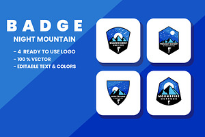Night Mountain Badge Logo Set, a Branding & Logo Template by Artnivora.Std