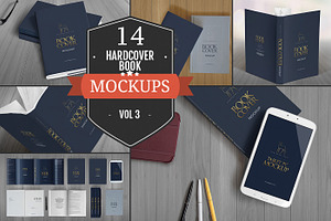 Elegant Hardcover Book Mockups Vol.3, a Print Template by ZippyPixels