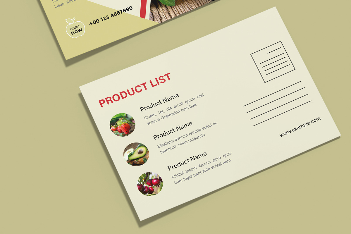 Organic Fruits Post Card Design, a Card Template by MightyDesign (Photo 4 of 8)
