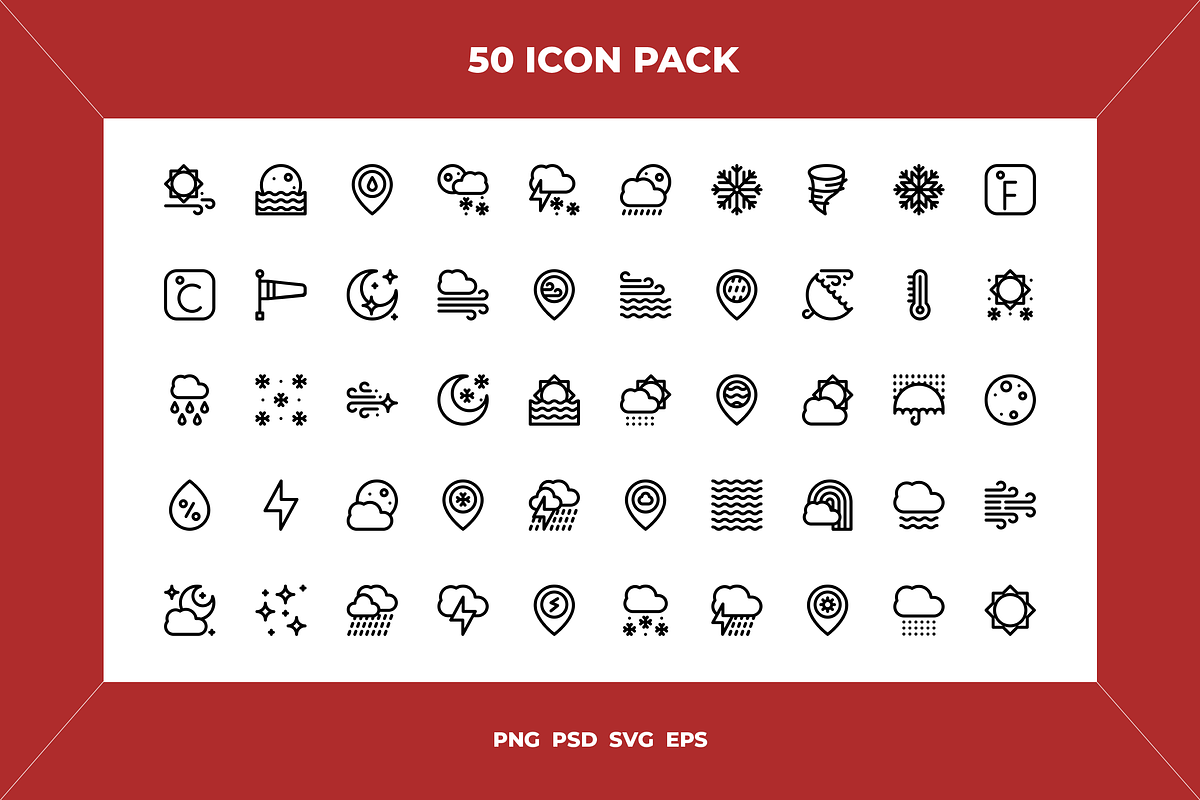 Weather icons, an Outline Icon by Wencory (Photo 1 of 2)