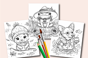 Autumn Animals Coloring Pages, an Illustration by Design Home (Thumbnail 4 of 7)