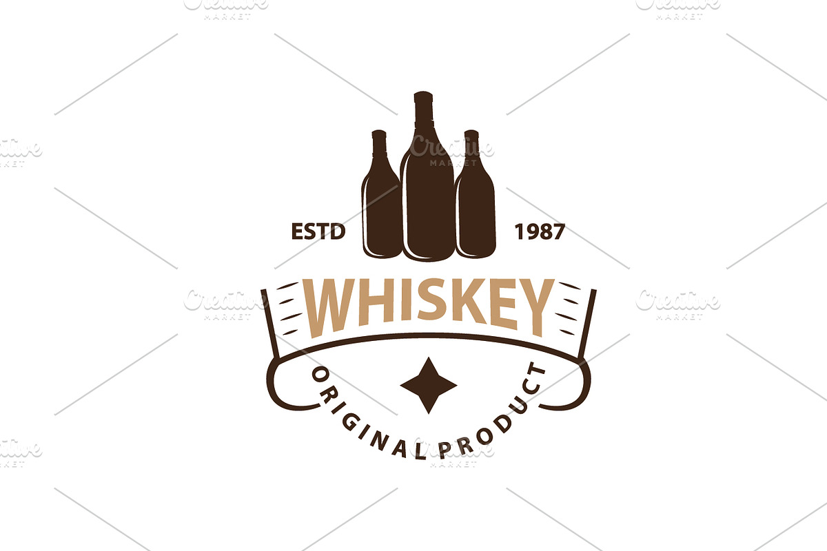 Whiskey Logo Design Old Drink Bottle, a Branding & Logo Template by Maylianaw28