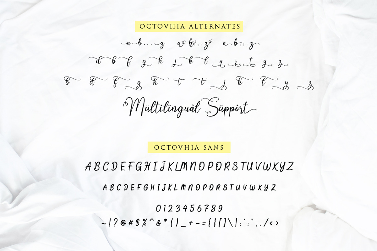 Octhovia Font Duo and Extras, a Script Font by Weape Studio (Photo 9 of 12)