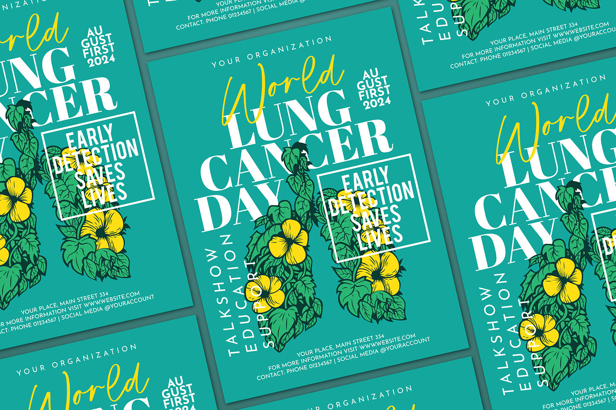 World Lung Cancer Day Flyer, a Flyer Template by ashenterprise (Photo 3 of 3)