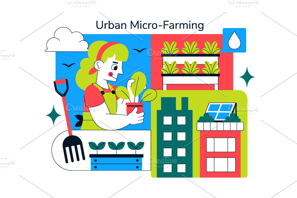 10 Urban Micro Farming Illustration, a Decorative Illustration by denayunebgt (Photo 4 of 4)