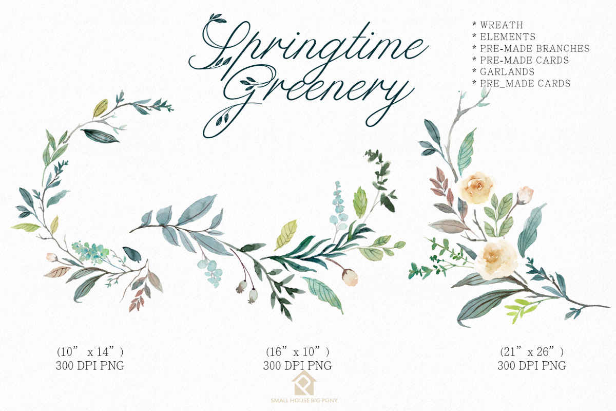 SPRINGTIME GREENERY SET, an Illustration by SmallHouseBigPony (Photo 10 of 12)