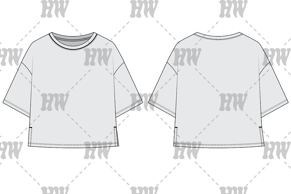 Unisex Boxy Tee Fashion Flat, a Shirt Mockup by haydenwentworth (Photo 1 of 3)