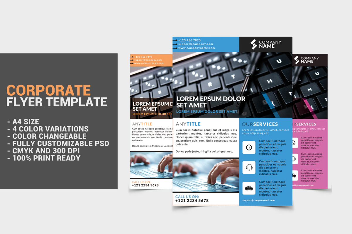 Corporate Flyer Template 3, a Flyer Template by WonderShop (Photo 1 of 4)
