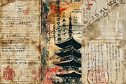 Grunge Japan Letters Digital Papers, a Background Graphic by BonaDesigns (Thumbnail 3 of 5)