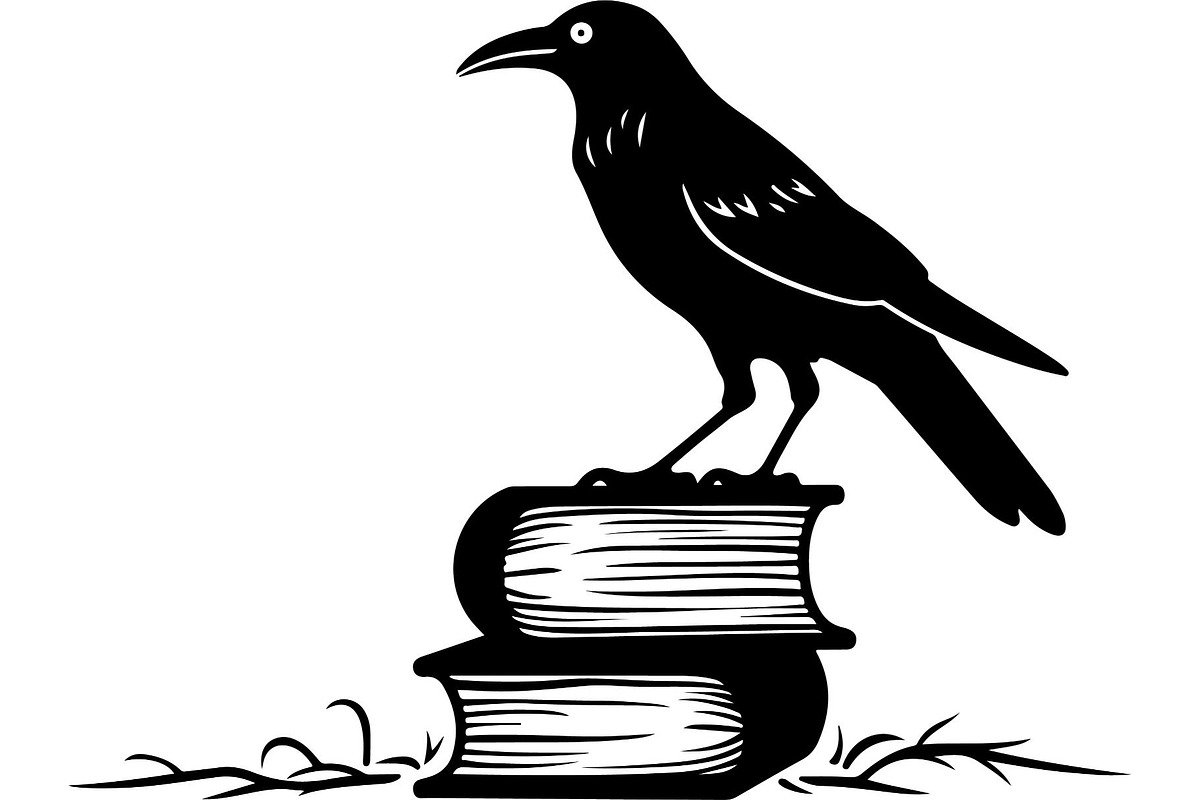 Raven on Books SVG Bundle, an Object Graphic by Designer_Momina (Photo 12 of 19)