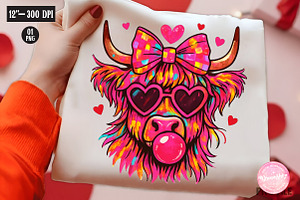 Heifer Valentine Png,Highland Cow, an Illustration by CreationArt