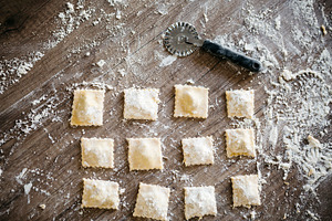Ravioli glutenfree top view containing pasta, ravioli, and making