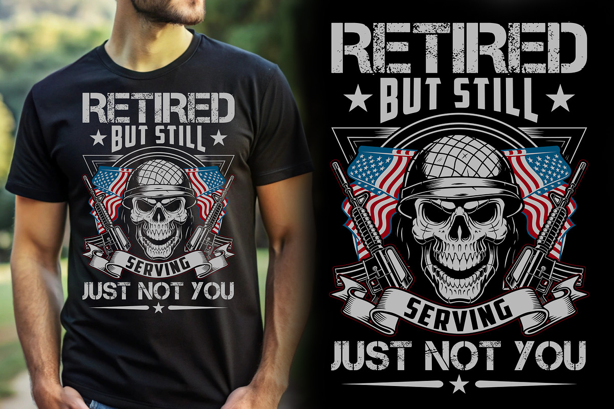 Retired Veteran T-shirt Design, a Graphic by Crafts Bundle (Photo 2 of 2)