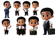 Little Boss Cute Boy Clipart SET, a Person Illustration by ninakosh (Thumbnail 10 of 10)