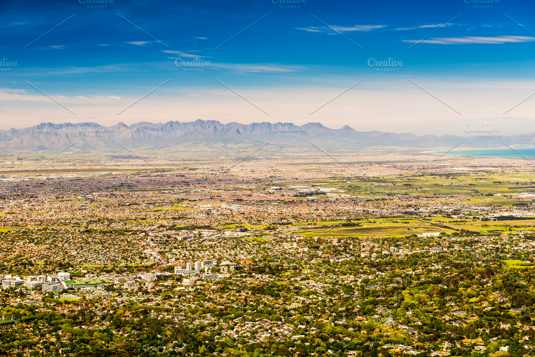 Panorama of Cape Town Towards Stellenbosch, a Nature Photo by THP Creative