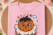 Cute Pumpkin Ghost Halloween PNG, an Object Illustration by DreamCafeArt (Thumbnail 2 of 6)