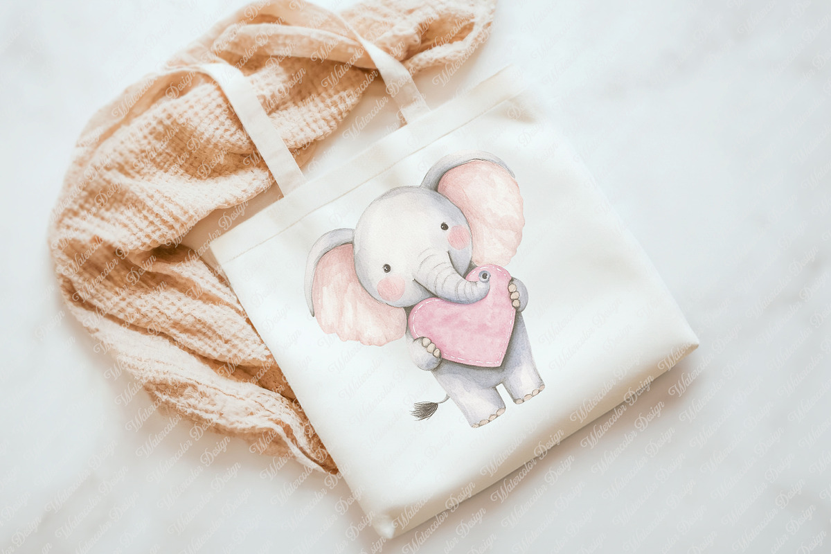 Mother's Day Elephant Clipart, an Illustration by Watercolor design (Photo 6 of 12)