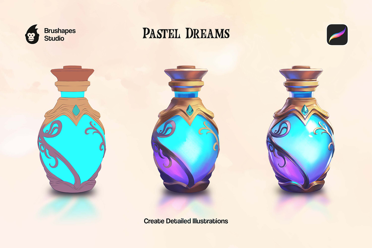 Pastel Dreams Procreate Brushes, a Brush Add-On by brushapes.com (Photo 3 of 10)