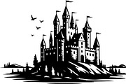 Medieval Castle Silhouette Set, an Illustration by BIPLOB EXPERT (Thumbnail 4 of 9)