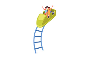 Roller coaster happy people, a Sport Illustration by Things for designers