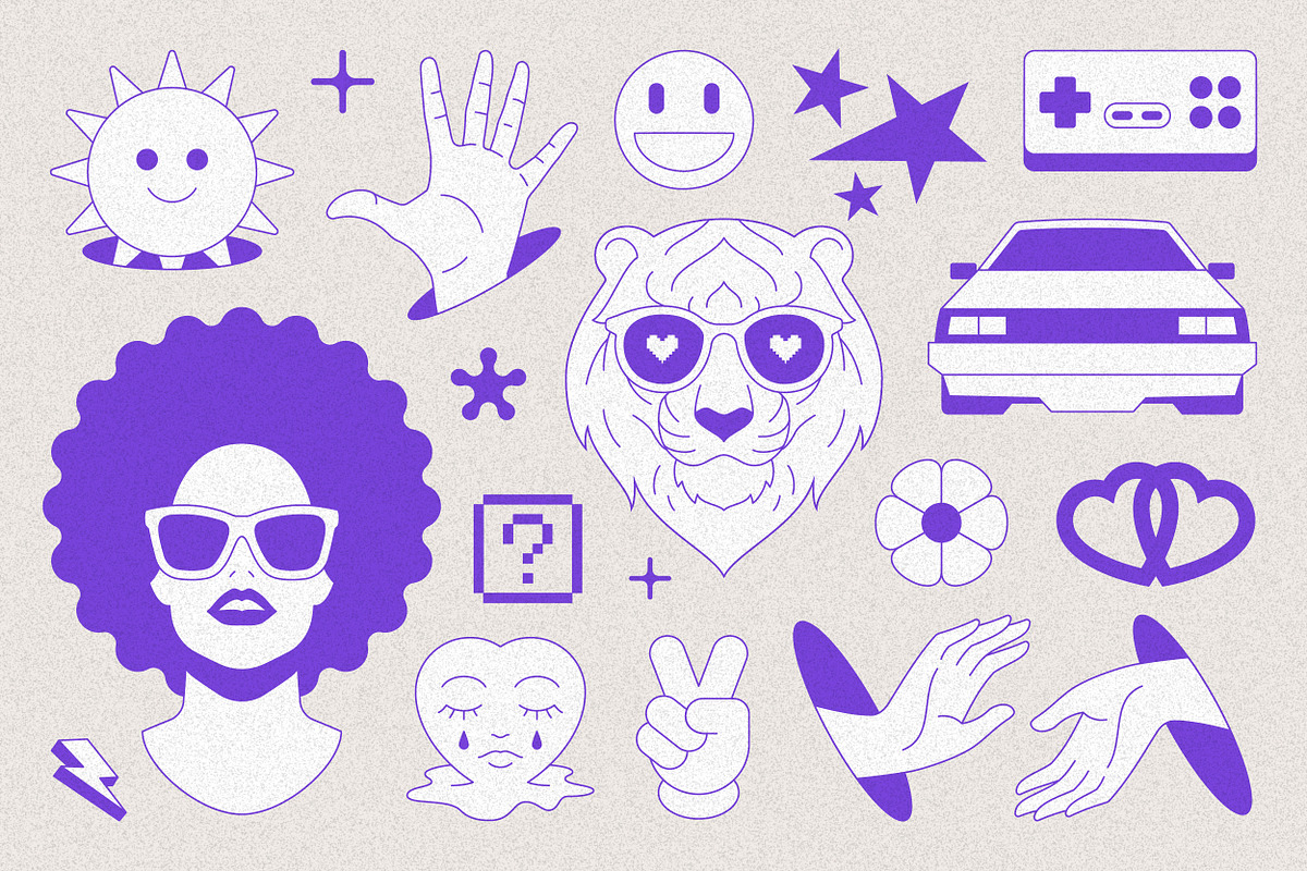 Y2K Illustrations and Elements Set, a Graphic by Vasya Kobelev (Photo 2 of 16)