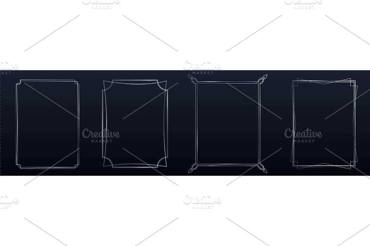 Elegant silver thin line frames, art, an Illustration by art PVP - market